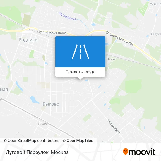Карта Луговой Переулок