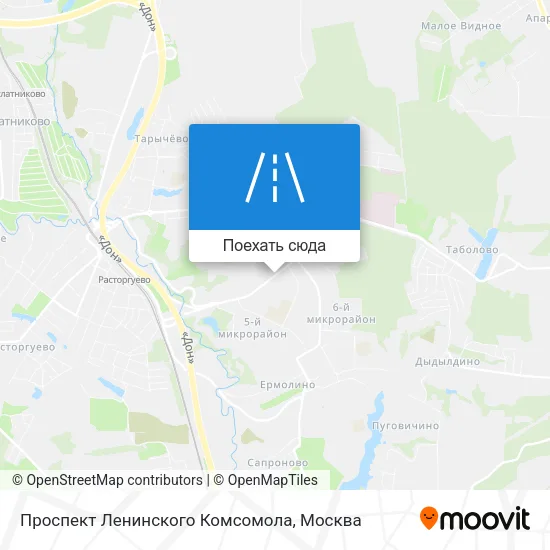 Карта Проспект Ленинского Комсомола