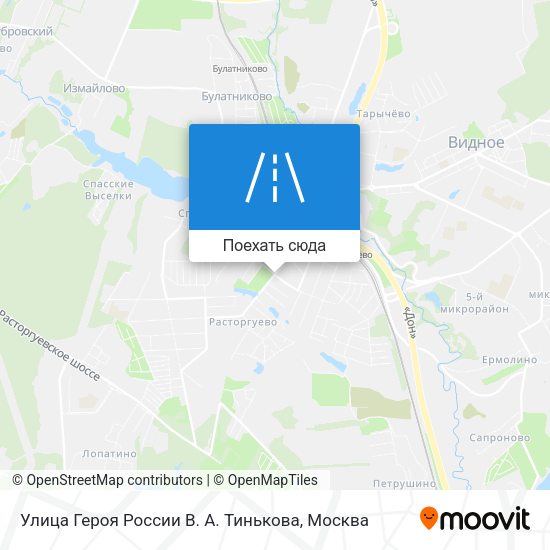 Карта Улица Героя России В. А. Тинькова