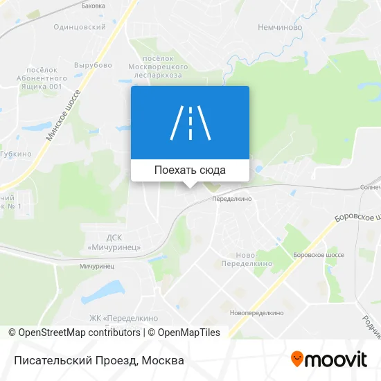 Карта Писательский Проезд