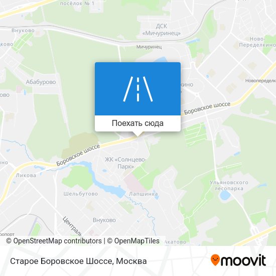 Карта Старое Боровское Шоссе
