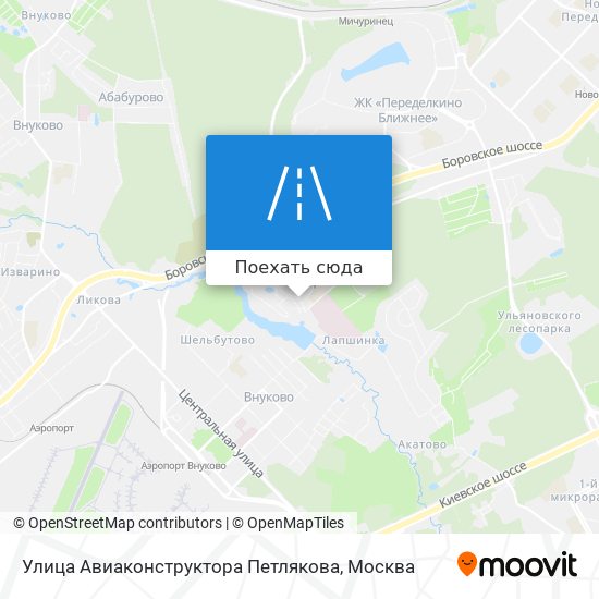 Карта Улица Авиаконструктора Петлякова