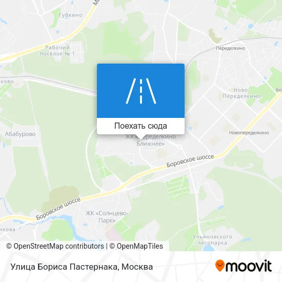 Карта Улица Бориса Пастернака