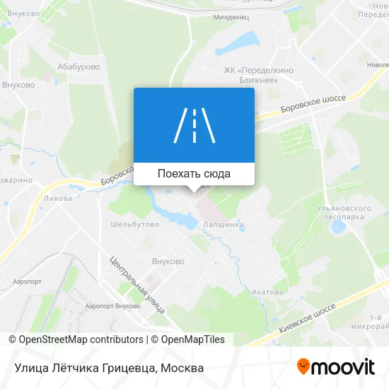 Карта Улица Лётчика Грицевца