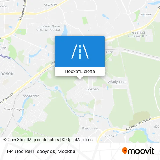 Карта 1-Й Лесной Переулок