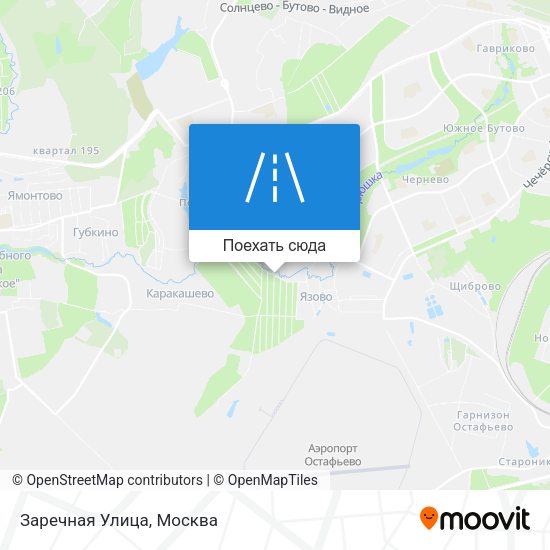 Карта Заречная Улица