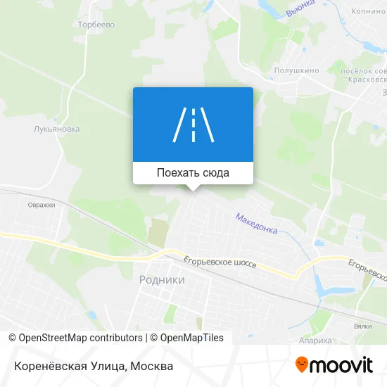 Карта Коренёвская Улица