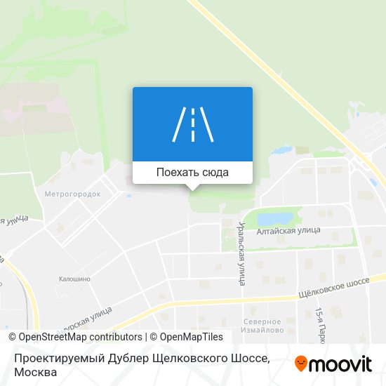 Карта Проектируемый Дублер Щелковского Шоссе