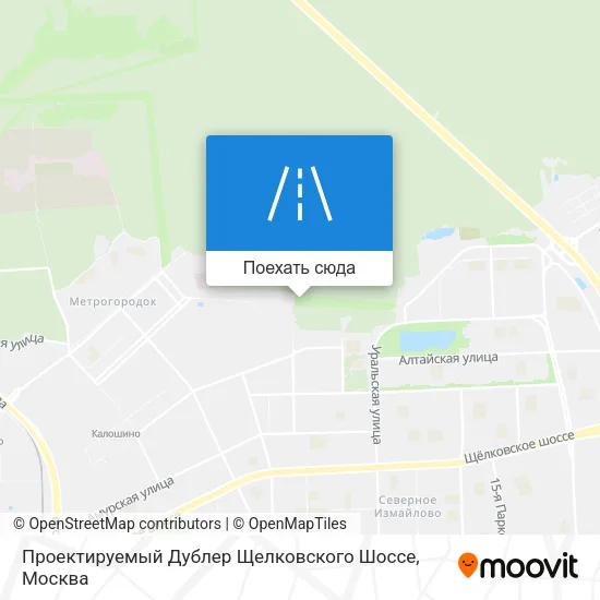Карта Проектируемый Дублер Щелковского Шоссе