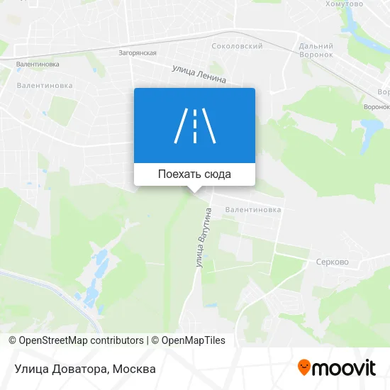Карта Улица Доватора
