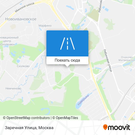 Карта Заречная Улица