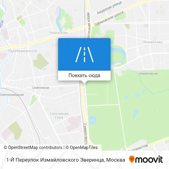 Карта 1-Й Переулок Измайловского Зверинца