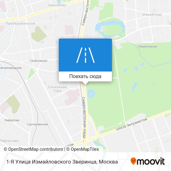 Карта 1-Я Улица Измайловского Зверинца