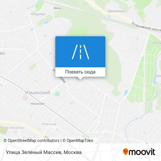 Карта Улица Зелёный Массив