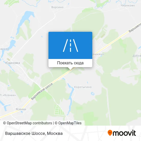 Карта Варшавское Шоссе