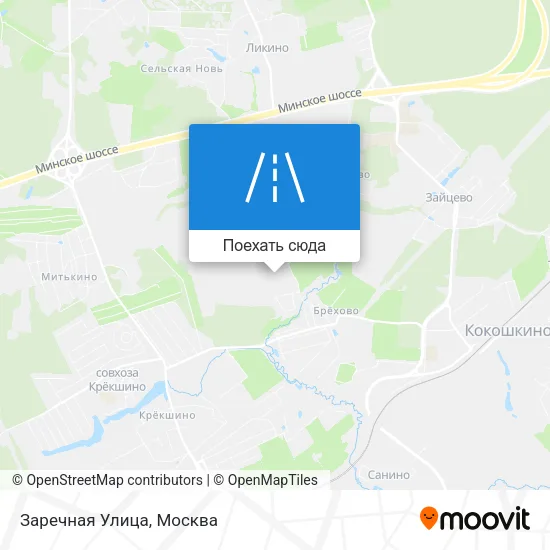 Карта Заречная Улица