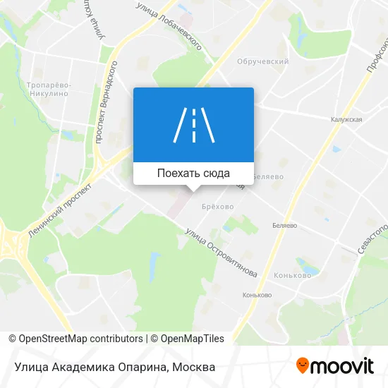 Карта Улица Академика Опарина