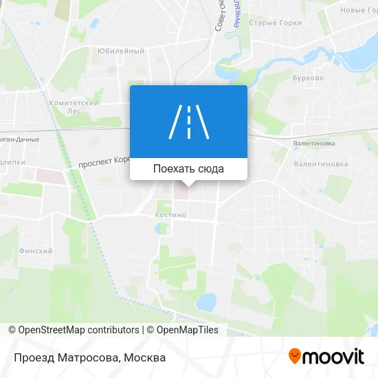 Карта Проезд Матросова