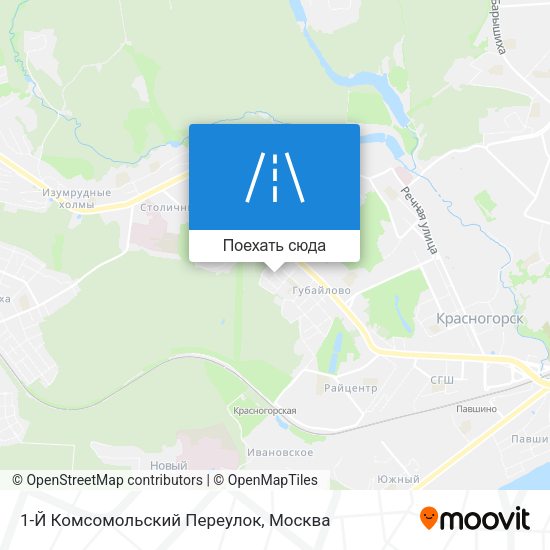 Карта 1-Й Комсомольский Переулок