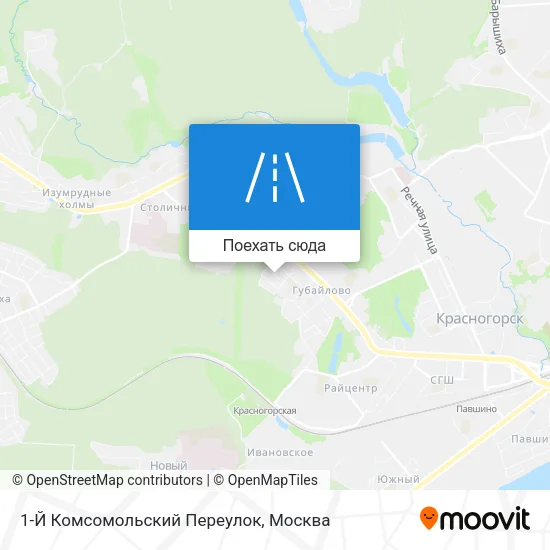 Карта 1-Й Комсомольский Переулок