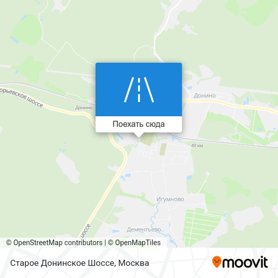 Карта Старое Донинское Шоссе