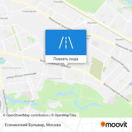 Карта Есенинский Бульвар