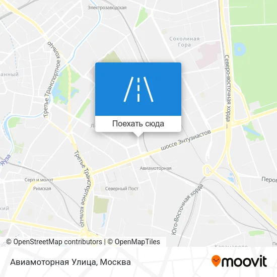 Карта Авиамоторная Улица