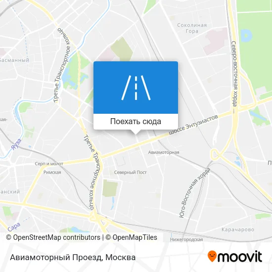 Карта Авиамоторный Проезд