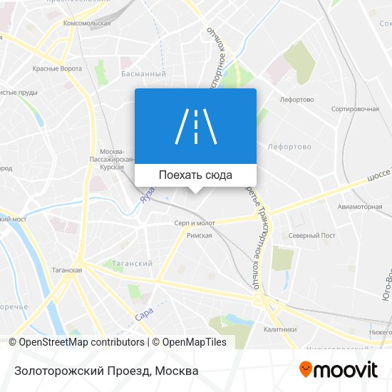 Карта Золоторожский Проезд