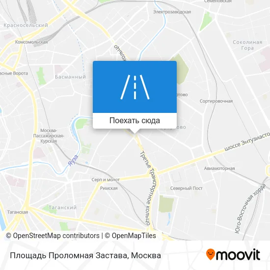 Карта Площадь Проломная Застава