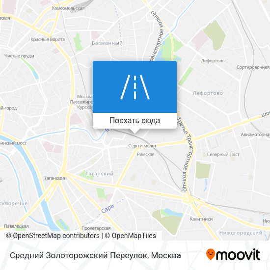 Карта Средний Золоторожский Переулок