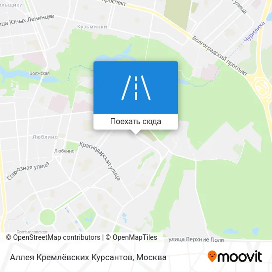 Карта Аллея Кремлёвских Курсантов