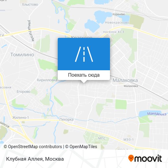 Карта Клубная Аллея