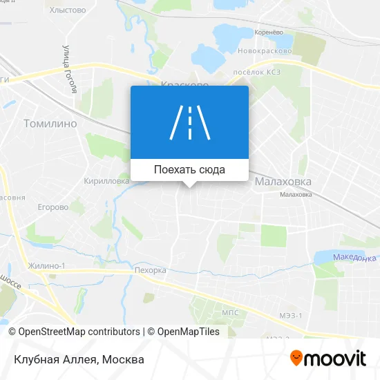 Карта Клубная Аллея