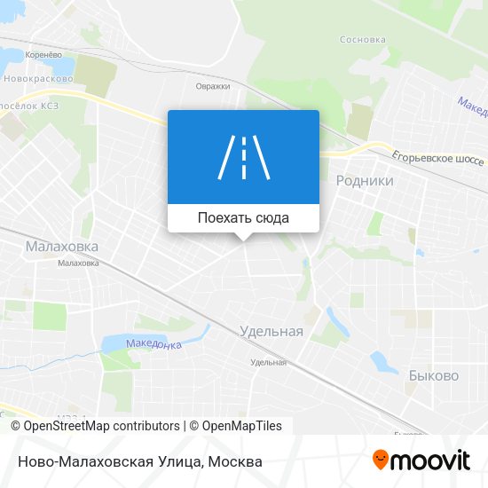 Карта Ново-Малаховская Улица
