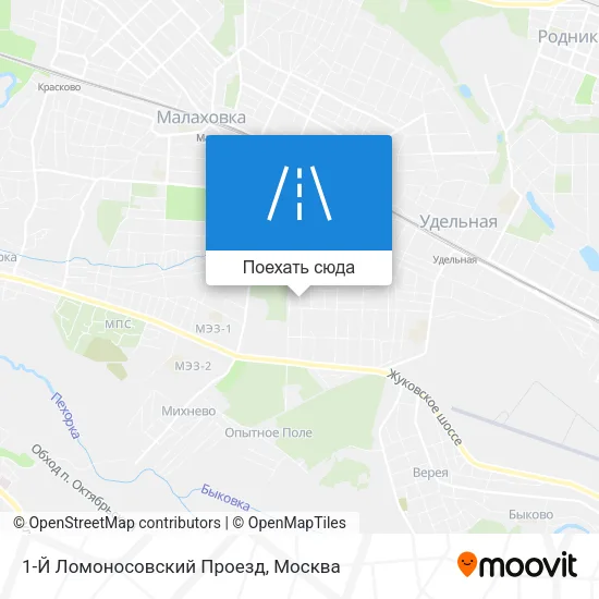 Карта 1-Й Ломоносовский Проезд