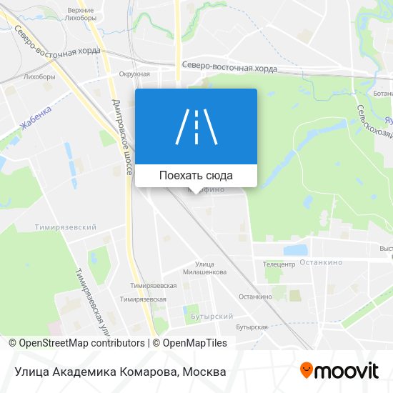 Карта Улица Академика Комарова