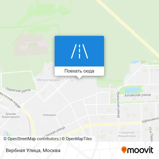 Карта Вербная Улица