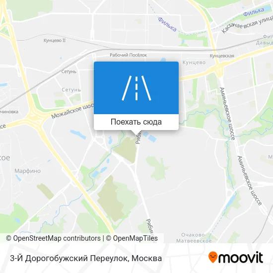 Карта 3-Й Дорогобужский Переулок