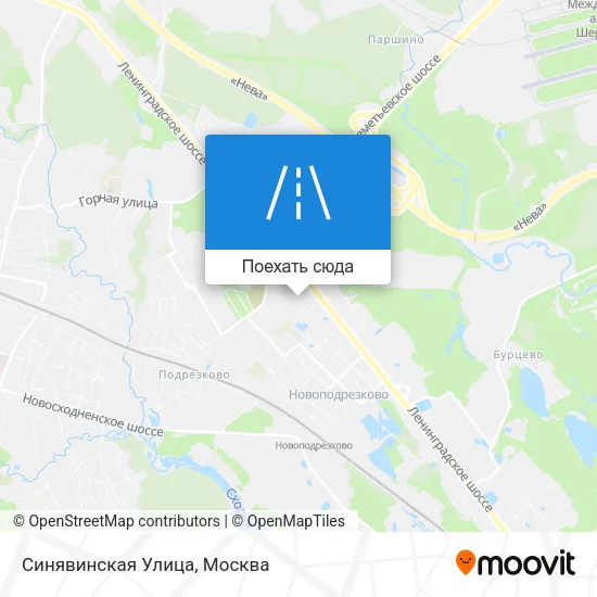 Карта Синявинская Улица