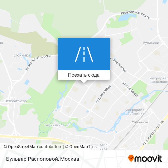 Карта Бульвар Распоповой