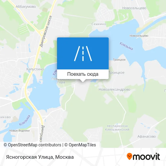 Карта Ясногорская Улица