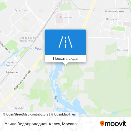 Карта Улица Водопроводная Аллея
