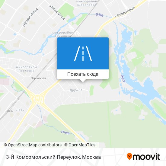 Карта 3-Й Комсомольский Переулок