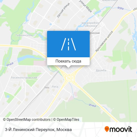 Карта 3-Й Ленинский Переулок