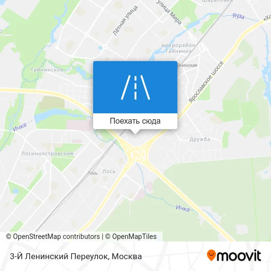 Карта 3-Й Ленинский Переулок