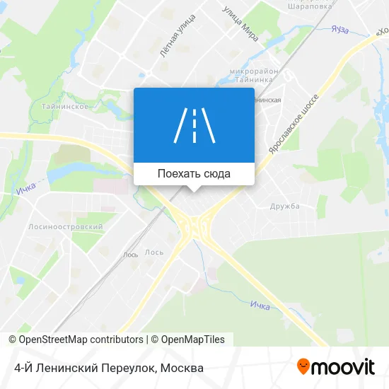 Карта 4-Й Ленинский Переулок