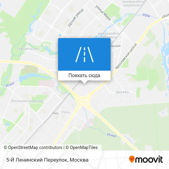 Карта 5-Й Ленинский Переулок