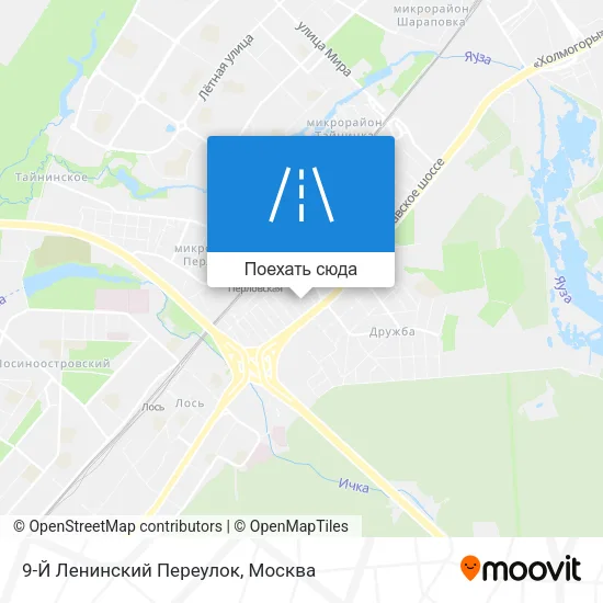 Карта 9-Й Ленинский Переулок