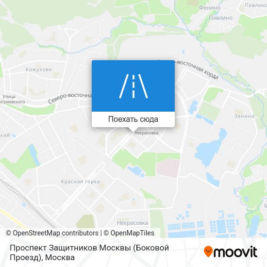 Карта Проспект Защитников Москвы (Боковой Проезд)